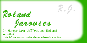 roland jarovics business card